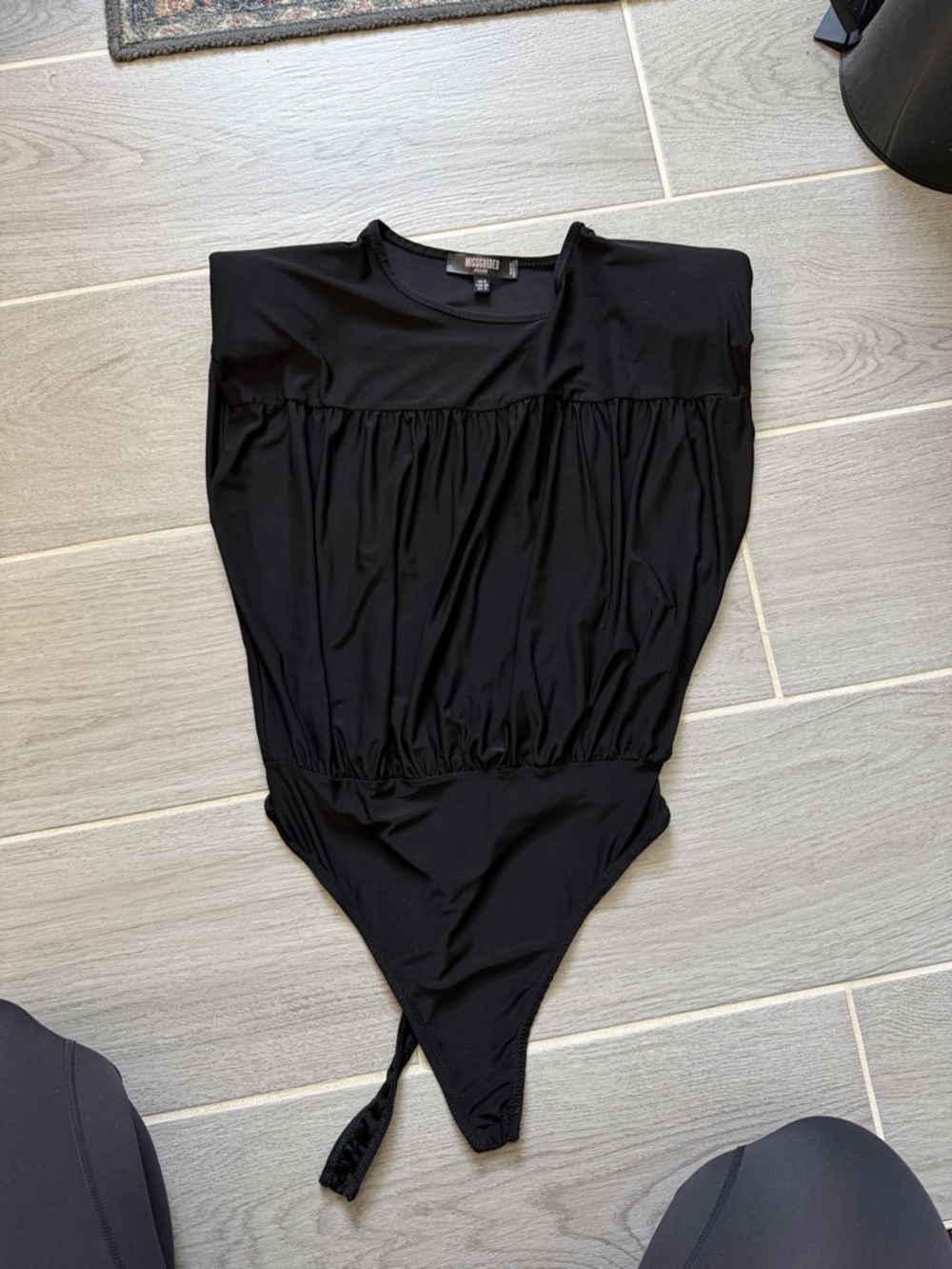 Missguided Black Muscle Tank Bodysuit